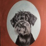 Riesenschnauzer, Acryl auf MdF, H29,5B20,5cm, 2024 (sold)