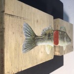 Diptychon "Fisch", Acryl auf Holz, 2x B12H9,5T2,5cm, 2024 (sold)