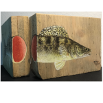 Diptychon "Fisch", Acryl auf Holz, 2x B12H9,5T2,5cm, 2024 (sold)