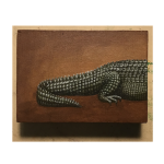 Diptychon "Krokodil", Acryl auf Holz, 2x B9H6,5T2cm, 2024 (verkäuflich)