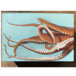 Diptychon "Oktopus", Acryl auf Holz, 2x B10H6,5T4cm, 2024 (sold)